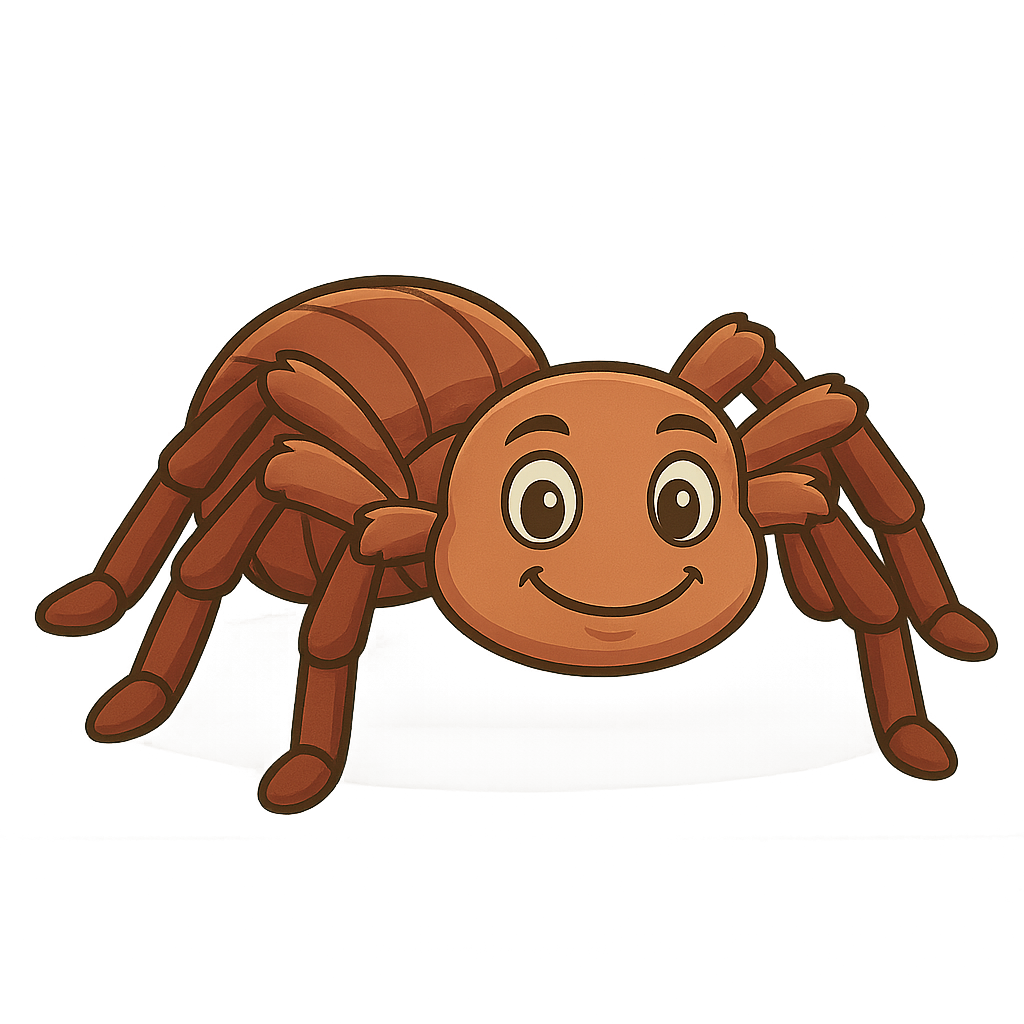 Aranha tarântula perita em teias mágicas